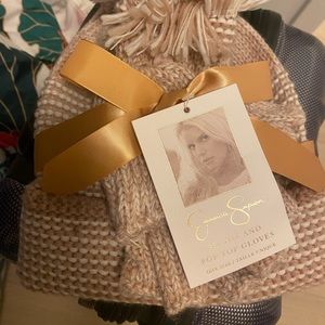 NWT Jessica Simpson Fingerless Glove & Hat set